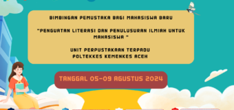 Bimbingan Pemustaka untuk Mahasiswa Baru Tahun 2024-2025 di Perpustakaan Terpadu Poltekkes Kemenkes Aceh